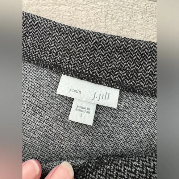 J.Jill Ponte Knit Chevron Shift Mini Dress Tunic Top Comfy Soft Size Large - Picture 9 of 9